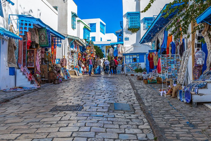 Sidi Bou Saïd in Tunesien Sehenswürdigkeiten und Hafen