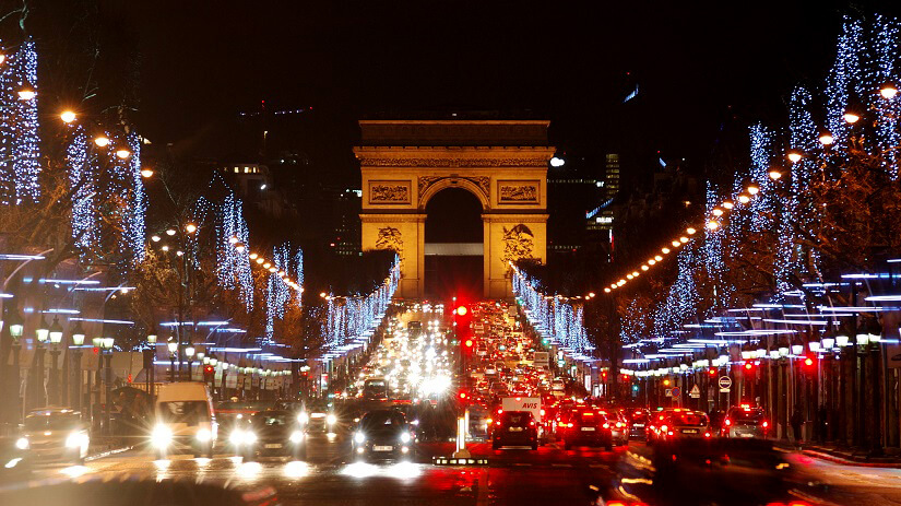 Silvester am Arc de Triomphe in Paris