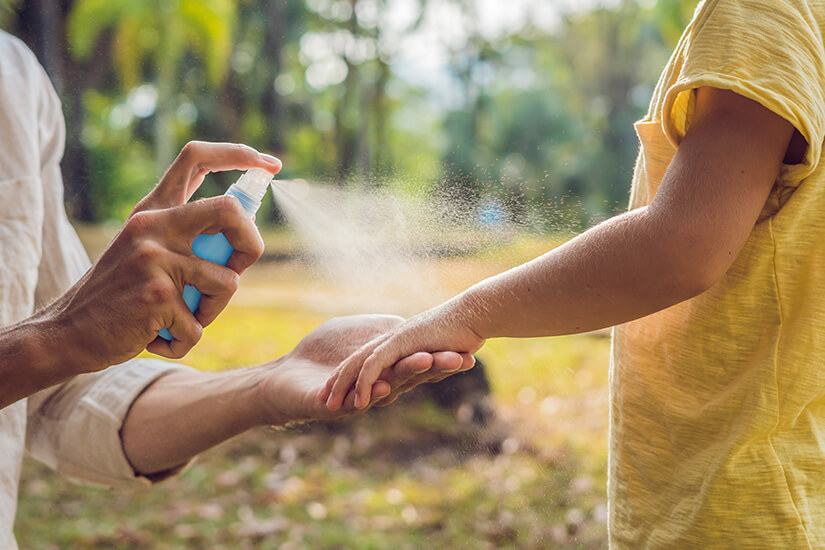 Schutz vor Moskitos mit Spray