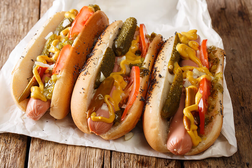 Typisch amerikanische Hot Dogs