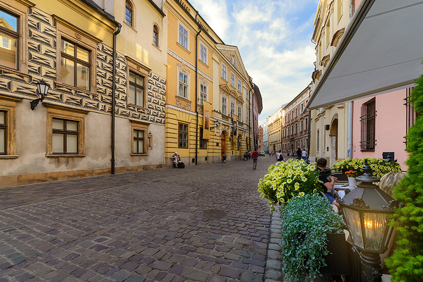 Das jüdische Viertel in Krakau schmücken viele alte Häuser