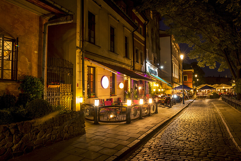 Ausgehviertel Kazimierz am Abend