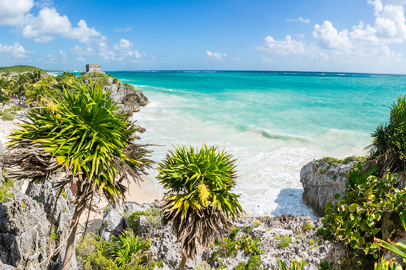 Karibischer Strand und Maya Ruinen in Tulum