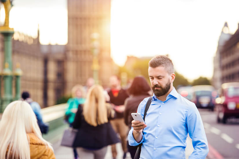 Mit dem Smartphone in London