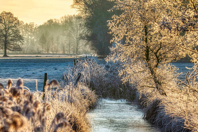 Winterzauber am Fliess im Spreewald