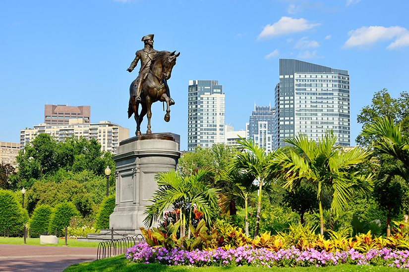 Statue von George Washington im Bostoner Common Park