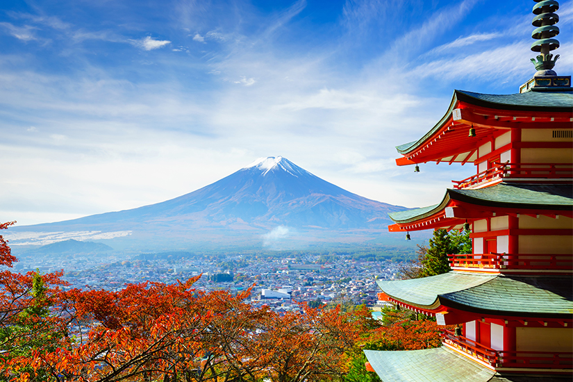 Mount Fuji und Chureito Pagoda