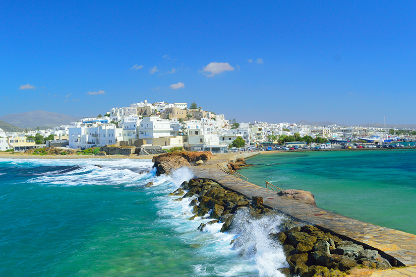 Naxos-Stadt vom Meer aus