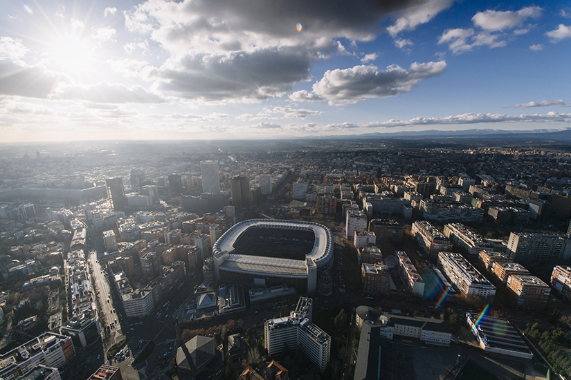 Estadio Santiago Bernabeu aus der Luft