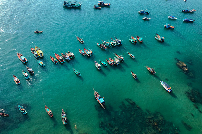 Boote vor der Insel Phu Quoc