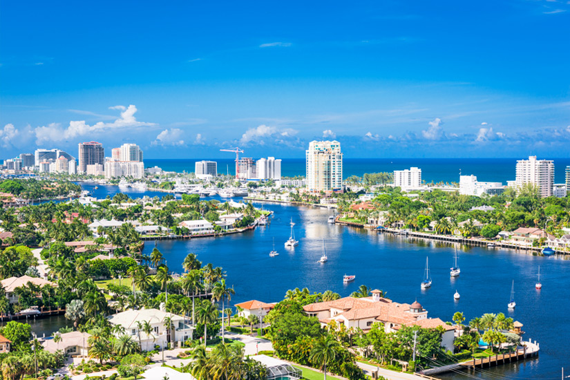 Palmen und viel Wasser in Fort Lauderdale