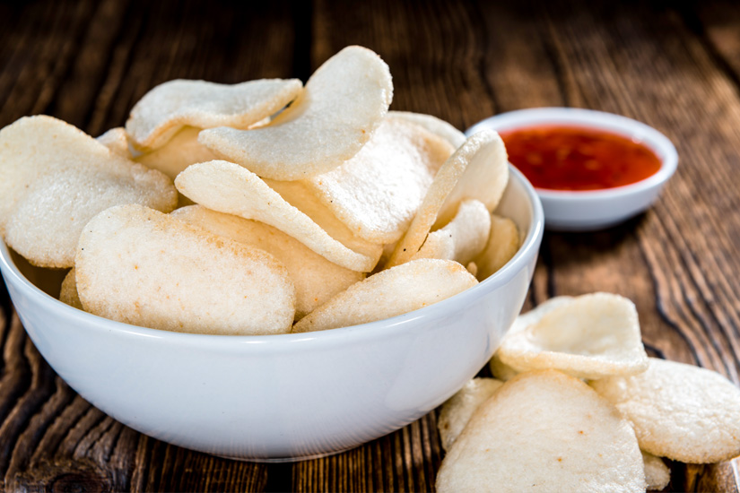 Indonesisches Essen Krabbenchips