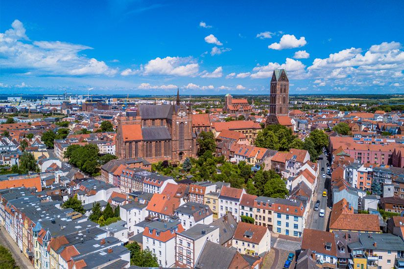 Blick auf Wismars Altstadt