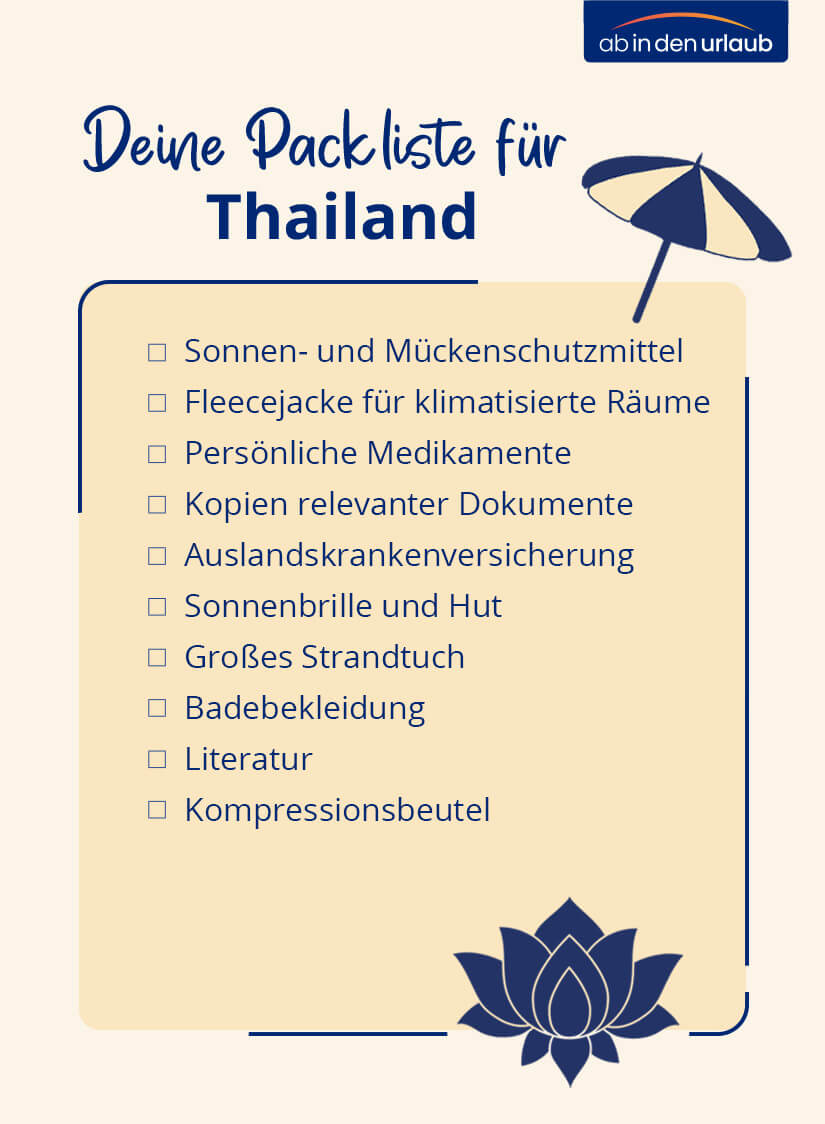 Packliste Thailand Checkliste