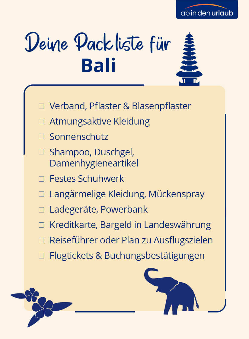 Packliste Bali Checkliste