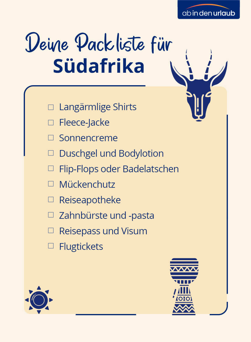 Packliste Suedafrika Checkliste