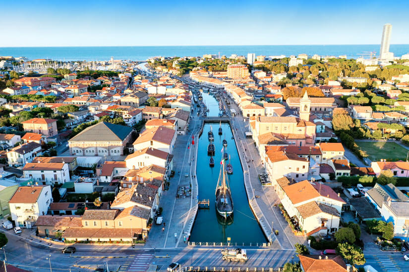 Cesenatico Blick von Land aus