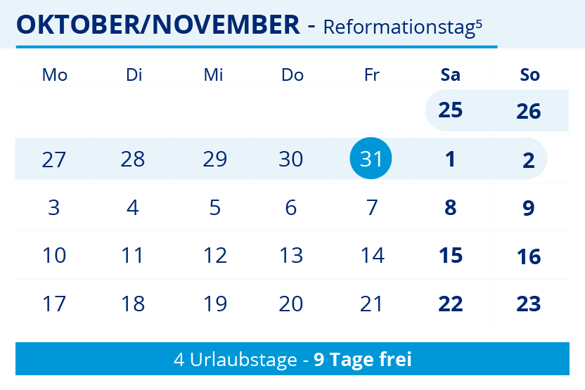 Brueckentage 2025 Reformationstag